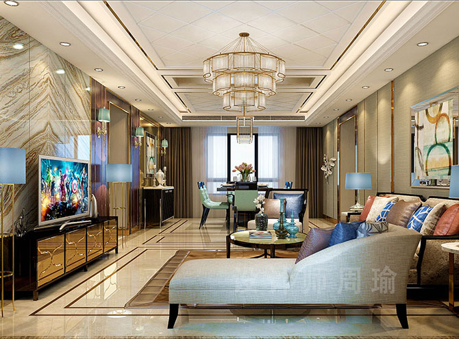 亚洲美女肏屄AAAAA世纪江尚三室两厅168平装修设计效果欣赏